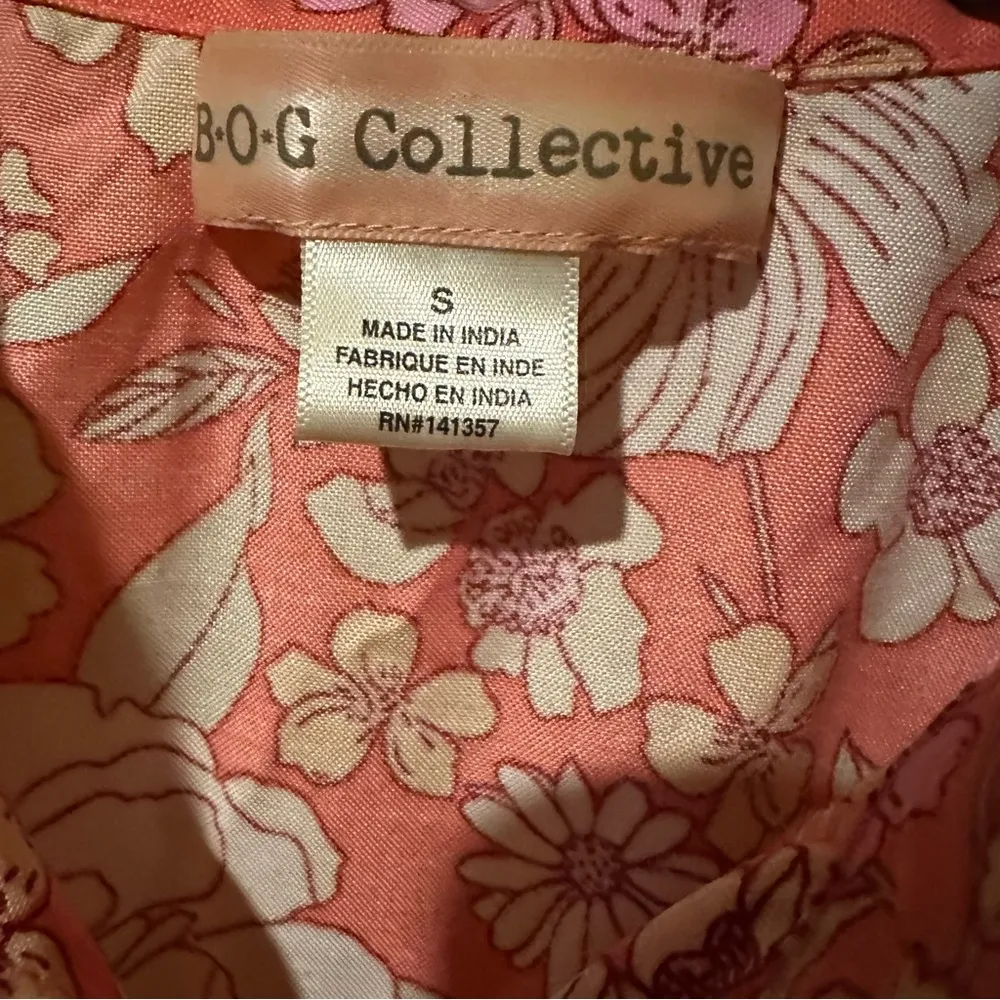 BOG Collective Wide Leg Sleeveless Collared Floral Print Jumpsuit Womens Small - Image 11