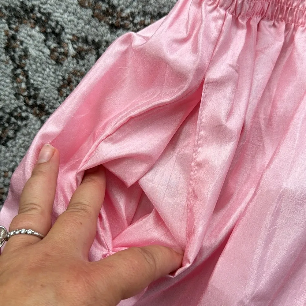 Vintage Rafael Windbreaker Ruched Top & Pants Polka Dot Pink White Small - Image 10