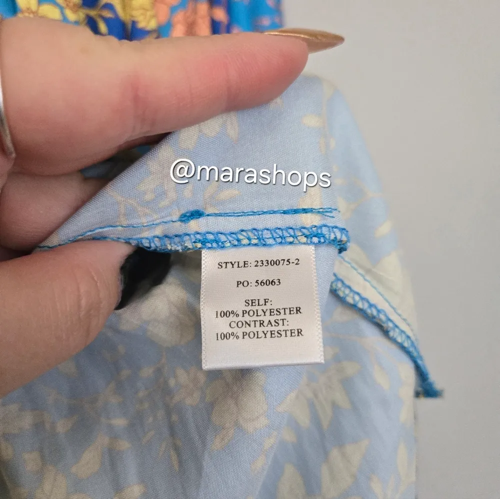 Current Air Floral Colorblock Cuffed Blouse - Image 5