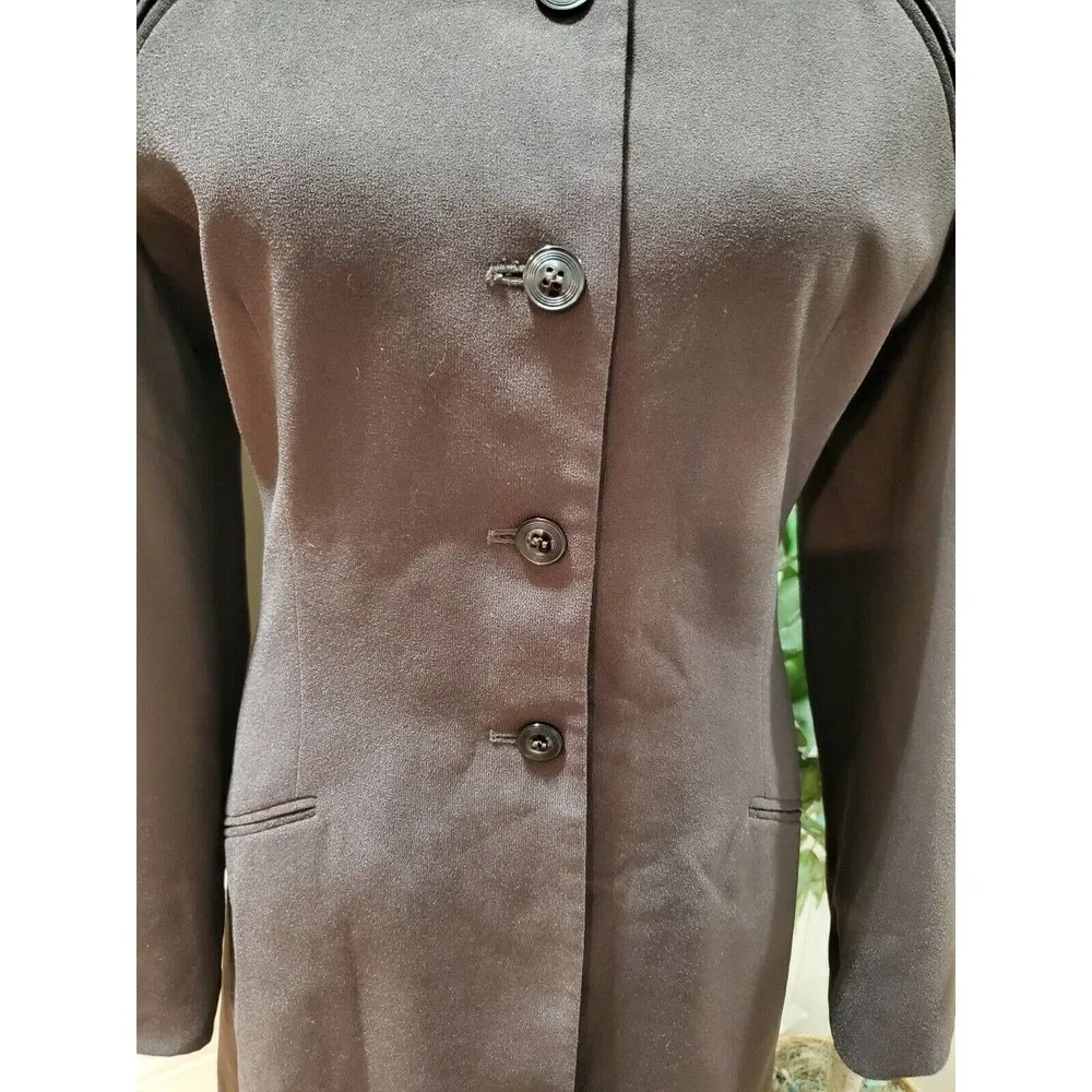 Pret A Porter Women's Black Polyester Long Sleeve Single Breasted Long Jacket 12 - Image 3