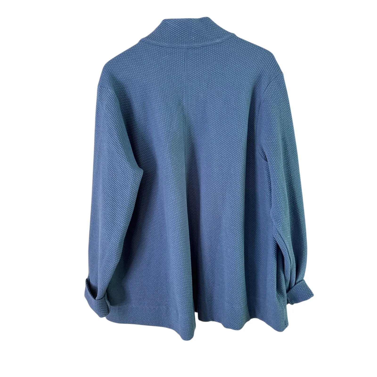 Lands' End Quilted Open‎ Front Cardigan Jacket Comfy Casual Blue 1X - Image 8