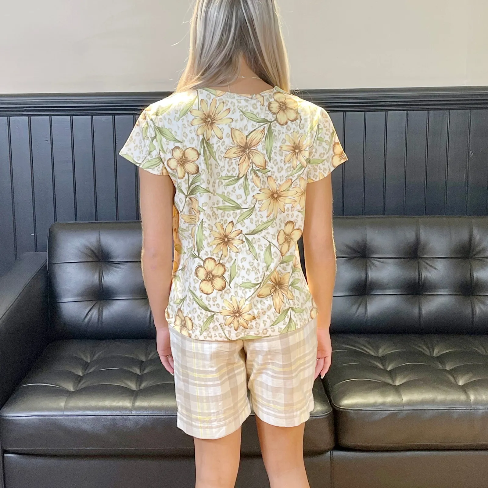 00s Vintage TALBOTS Floral Animal Print Short Sleeve T-Shirt New With Tags - Image 3