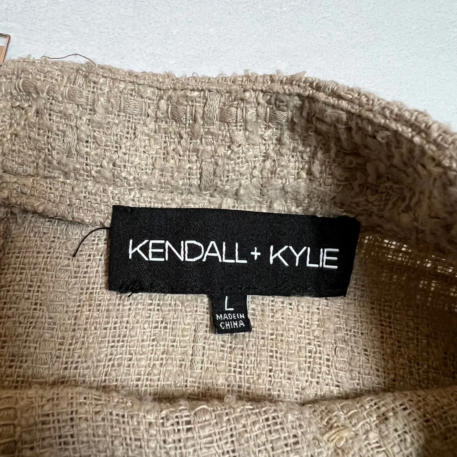Kendall + Kylie Pleated Tweed Mini Skirt Size L Preppy Clueless Y2K Tweecore - Image 4