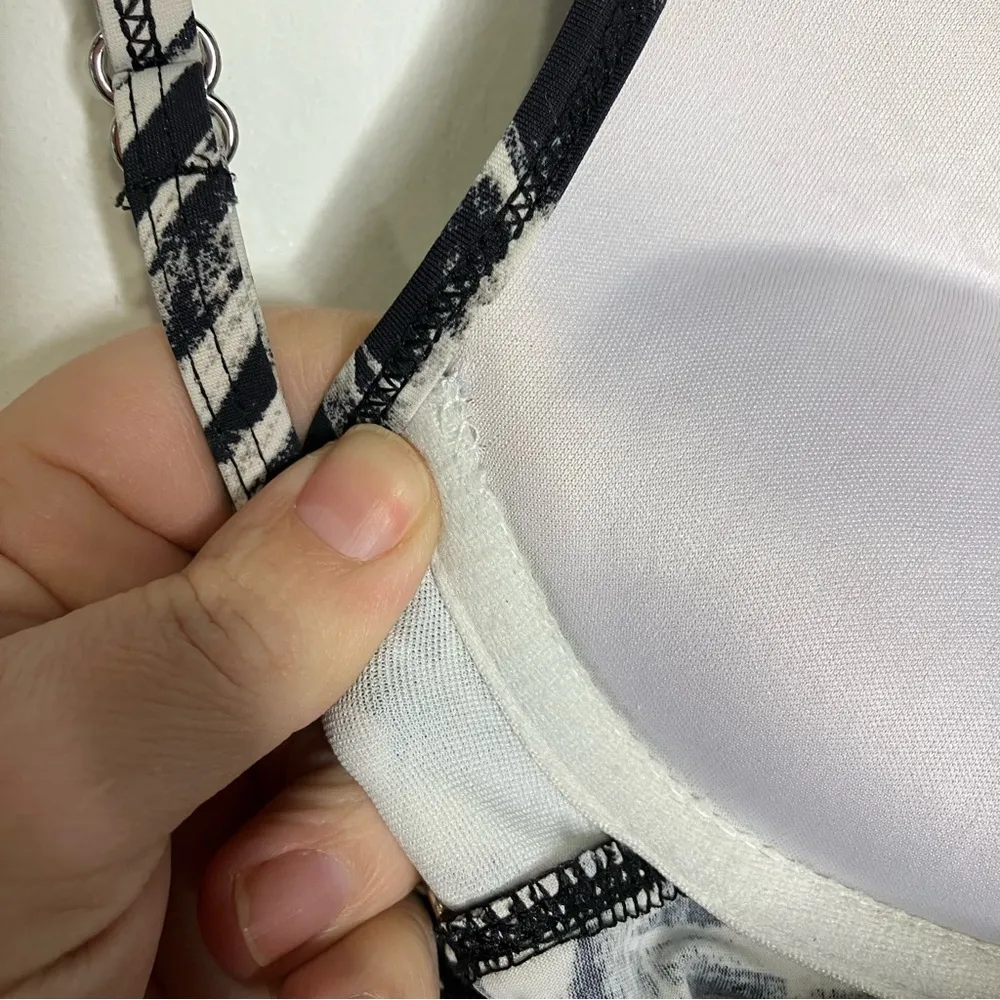 Love your Assets by Spanx tankini top push up swimsuit black & white size‎ small - Image 7