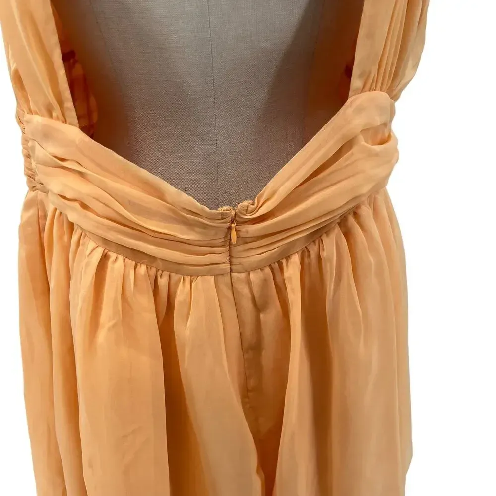 Abercrombie and Fitch Flirty Drama Mini Dress‎ Plunge Backless Orange Size XL - Image 11