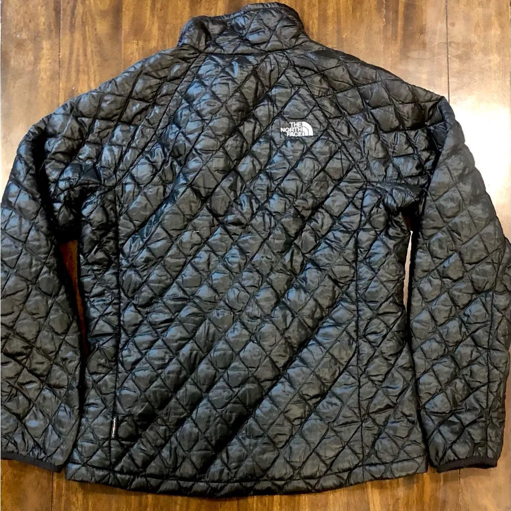 NORTH FACE Black Thermoball Diamond Quilted Jacket Zippered Hand Pockets Sz Med - Image 7