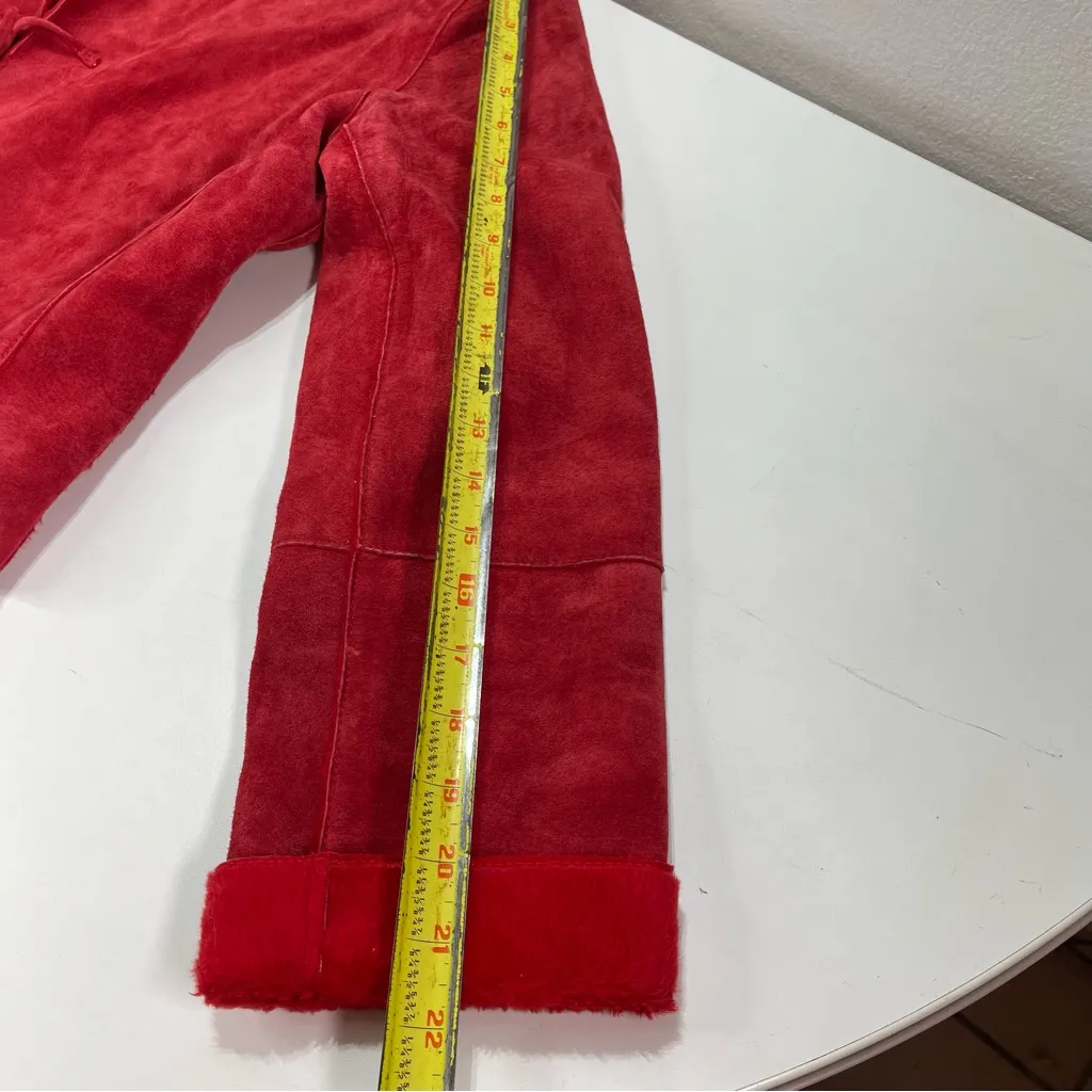 Vtg Newport News Blazer Jacket Wmn 12 Red Suede Leather Boho Festive Western - Image 10