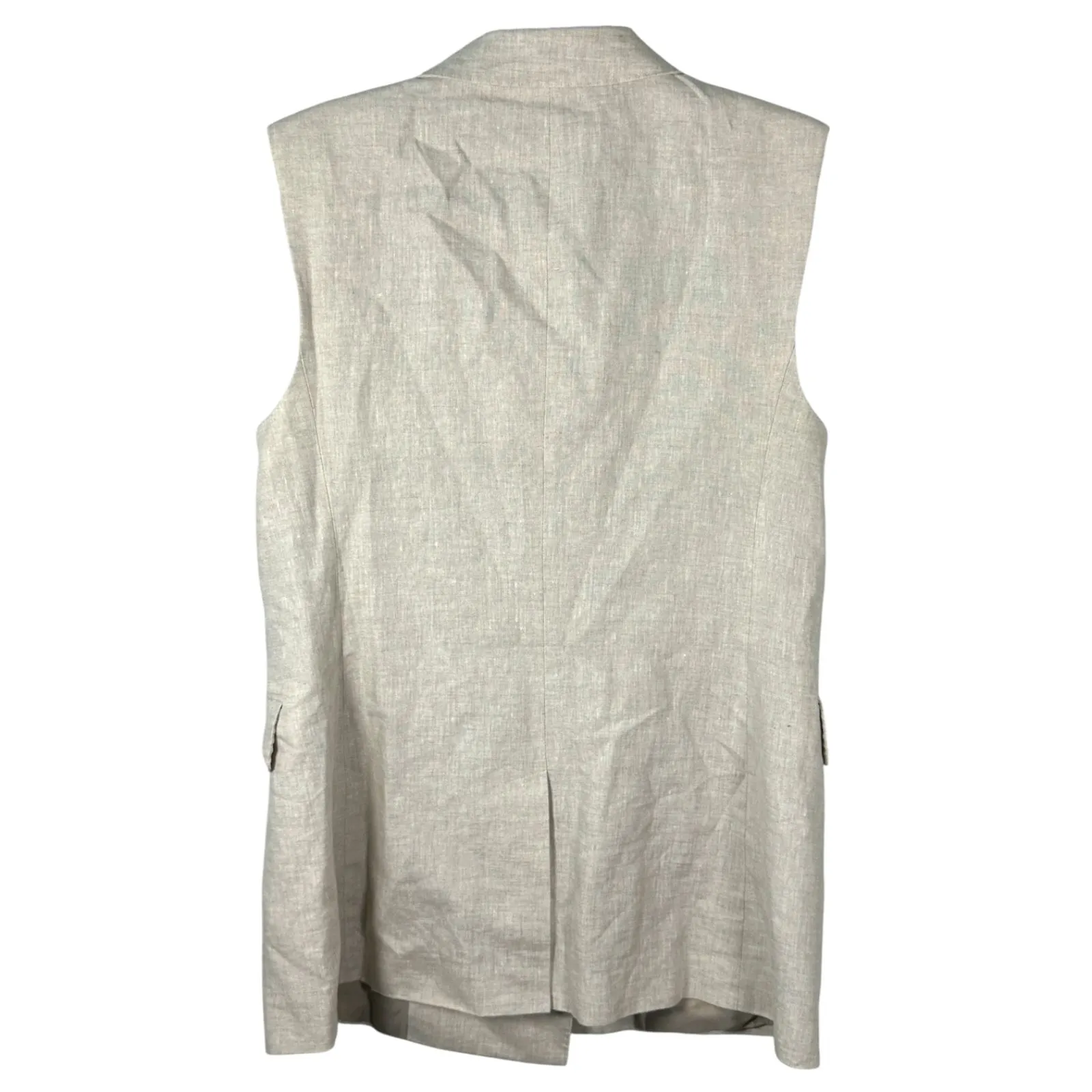 Banana Republic Palma Linen Vest Natural Beige Size 12 - Image 8
