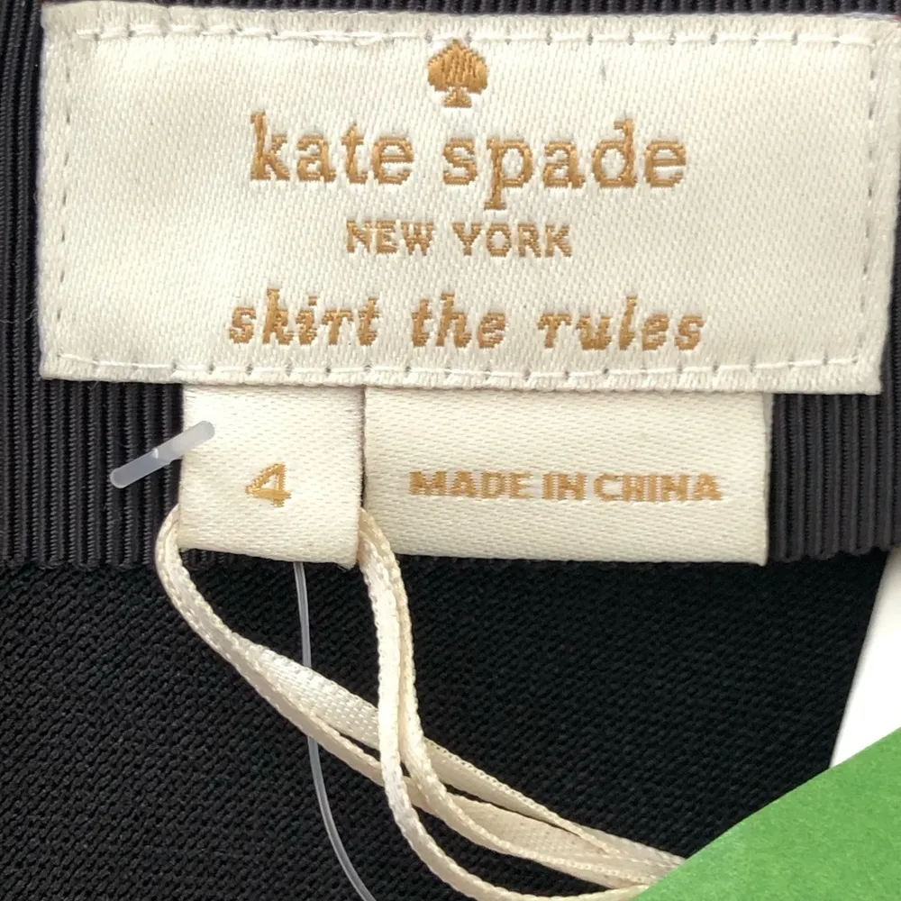 Kate Spade ‘Skirt the Rules’ A-Line Black Skirt w/ Pearl Button Accents 4 - Image 8