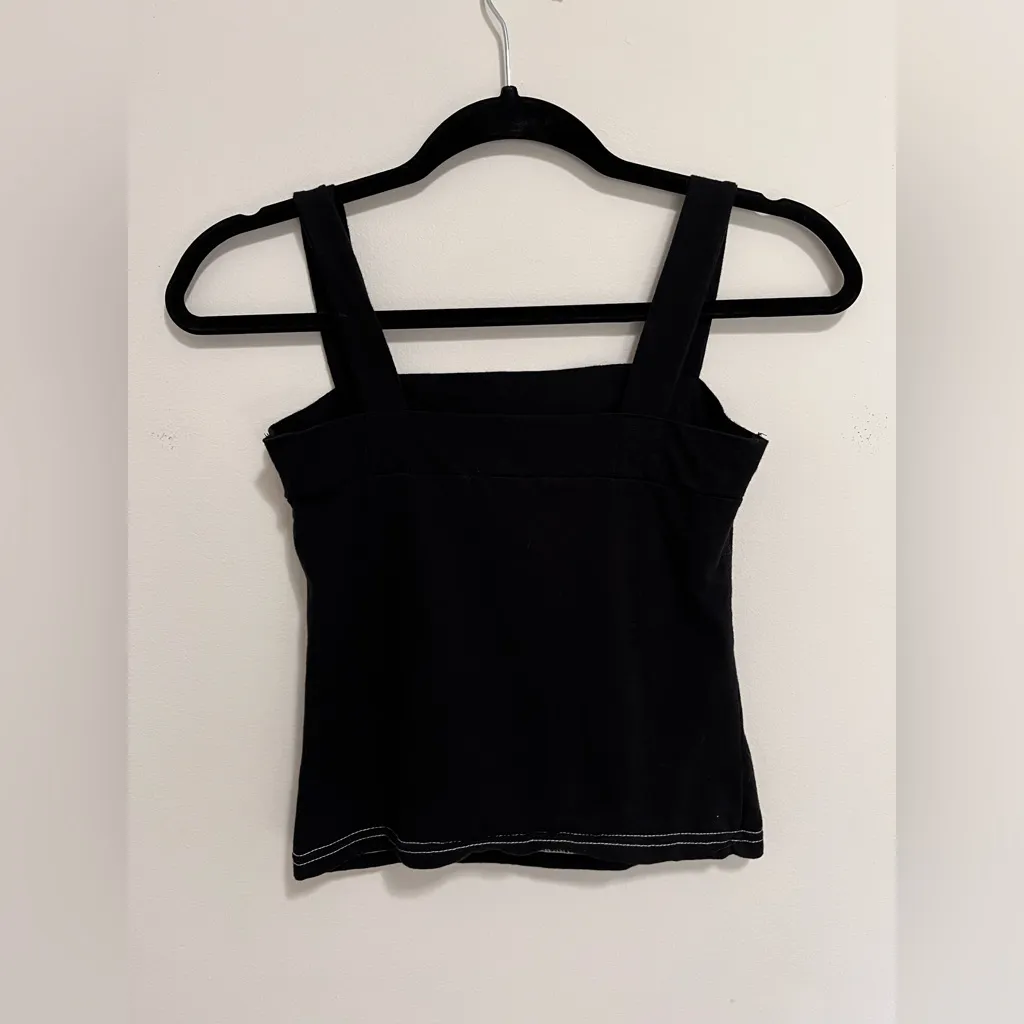 GOOD LUCK GEM Straight Lined Vintage Black Tank Top Women’s Sz M EUC - Image 2