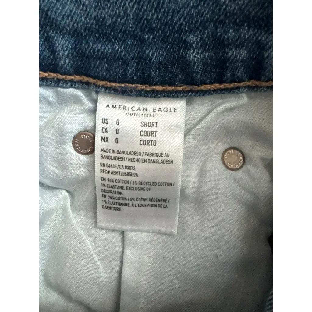 American Eagle Womens 90s Straight Jeans Size 0 SHORT Medium Wash Stretch - Image 3