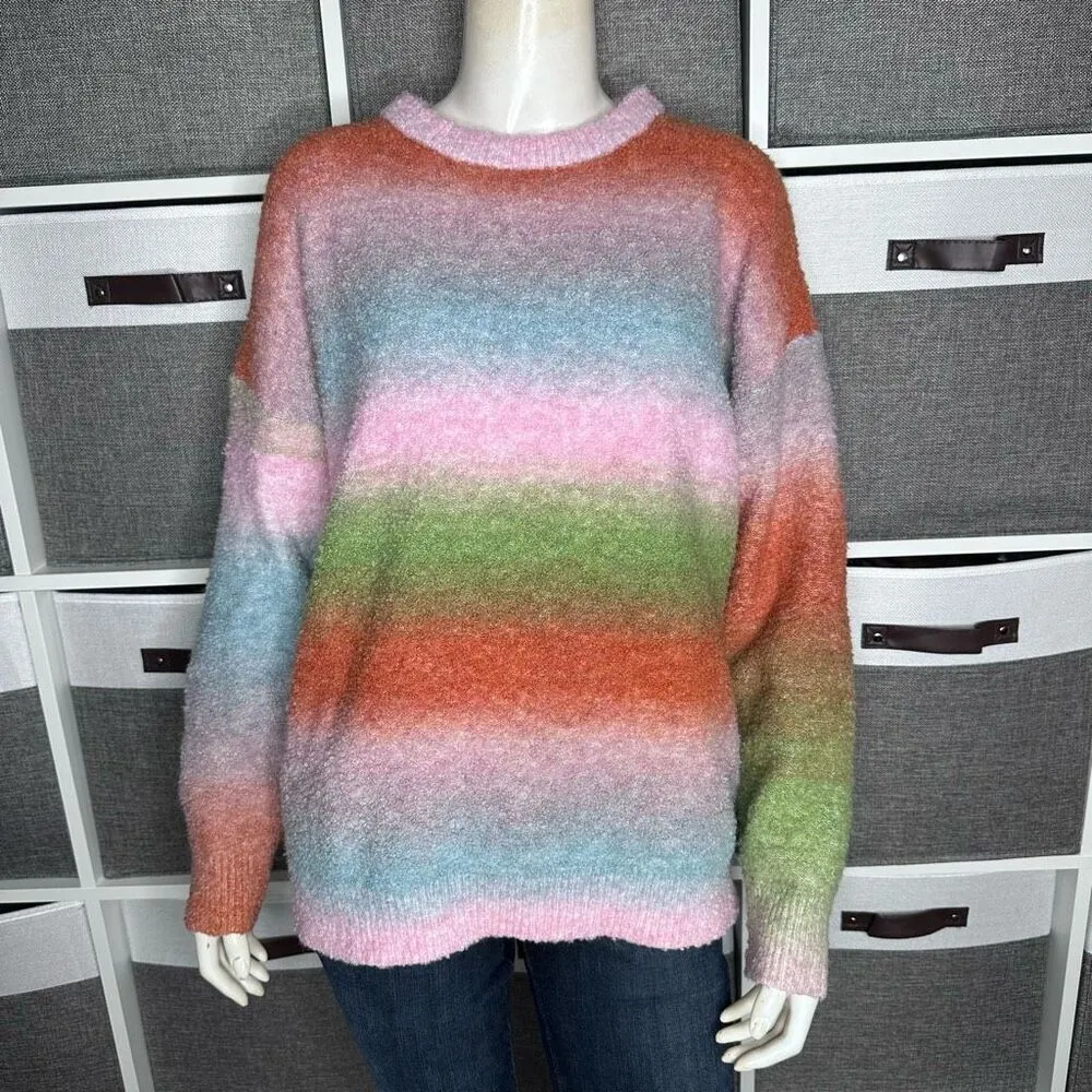 Setirom Stripe Ombré Oversized Sweater Size Medium Pink - Image 8