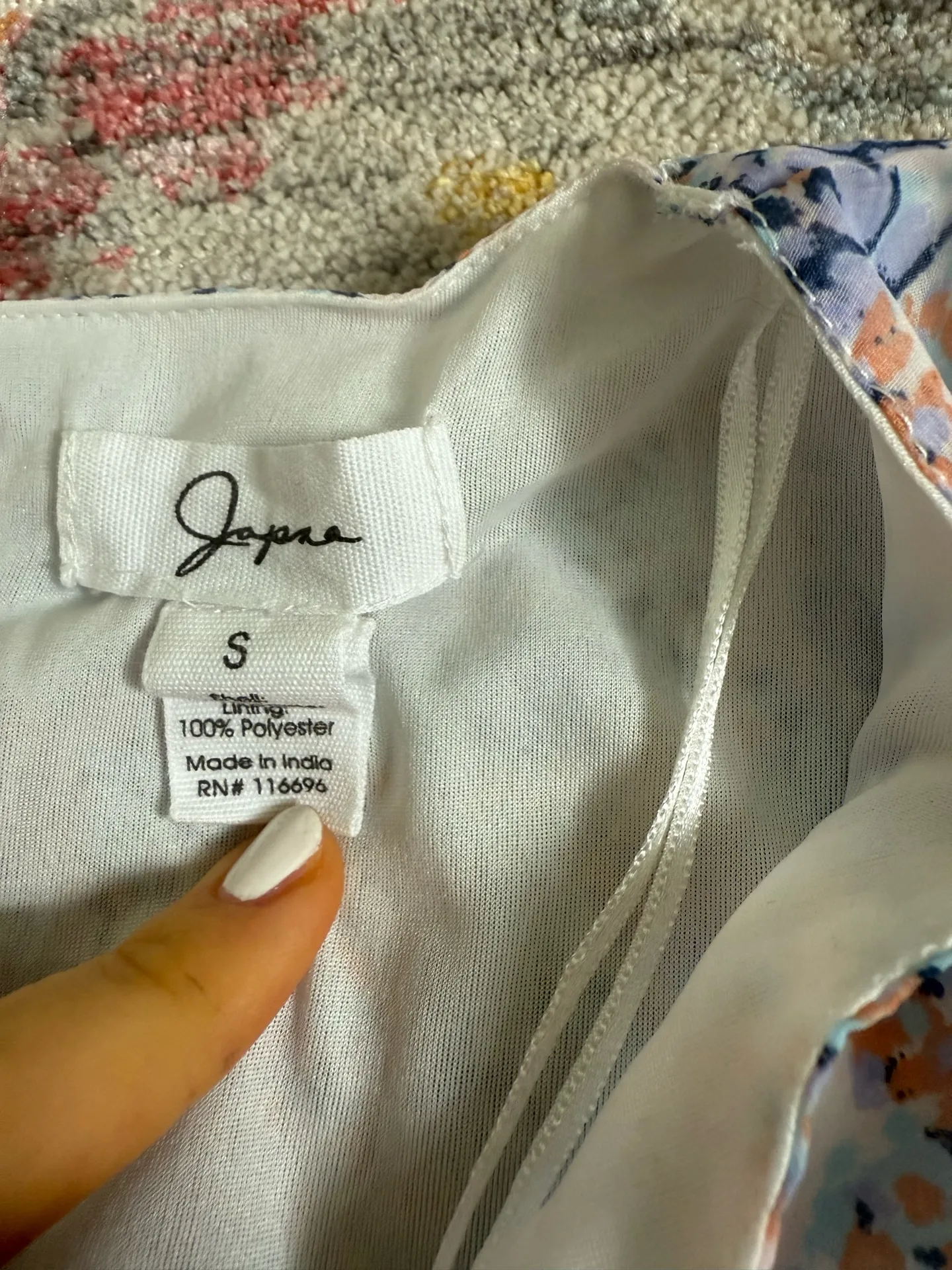 Float Floral Spring Summer Dress Long Sleeve Purple Size XS - Image 3