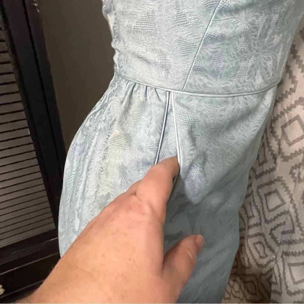 Vintage 1950's Blue Wiggle‎ Cocktail Dress 32" Bust - Image 4