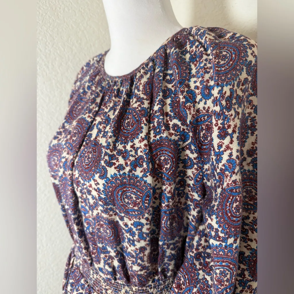 J.Crew Palermo Smocked-Waist Linen Mini Dress in Floral Bouquet, size Small‎ - Image 2