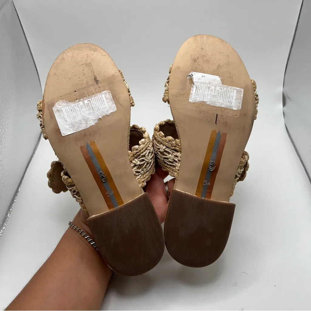 NWOB Sam Edelman Women's Elisa Slide Sandal size 5.5 woven straw vacation - Image 6