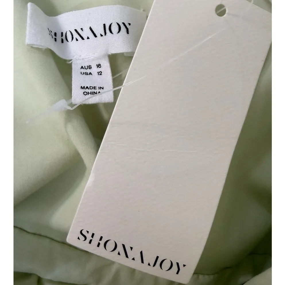 Shona Joy Lani Strapless Draped Maxi Dress Pistachio Green New - Image 3