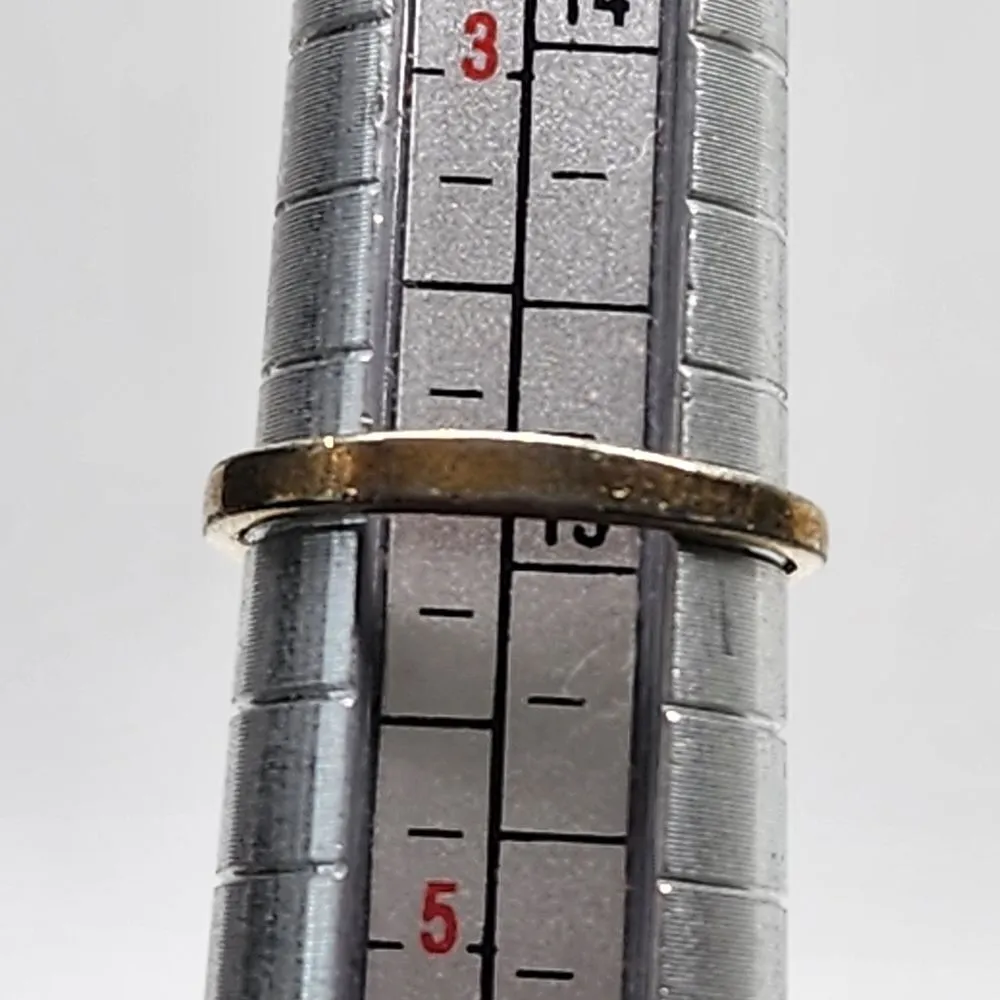 Gold Tone Blue Spinel & Clear Rhinestone Ring (4) - Image 5