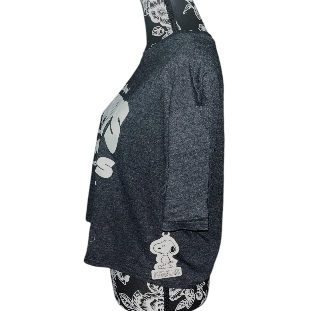 Peanuts Records Graphic Crop Top Gray Size XL - Image 4
