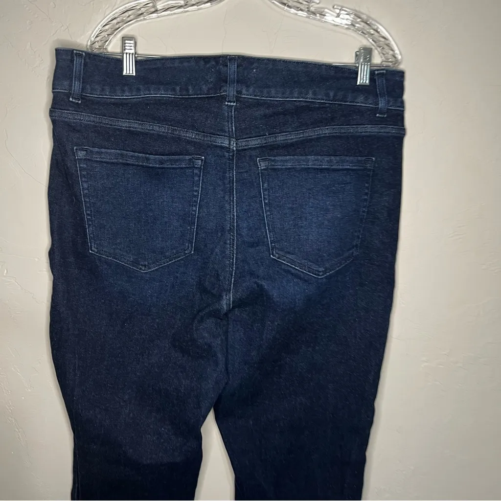 High Rise Straight Leg Tighter Tummy Dark Blue Long Tall Denim Jeans - Image 9