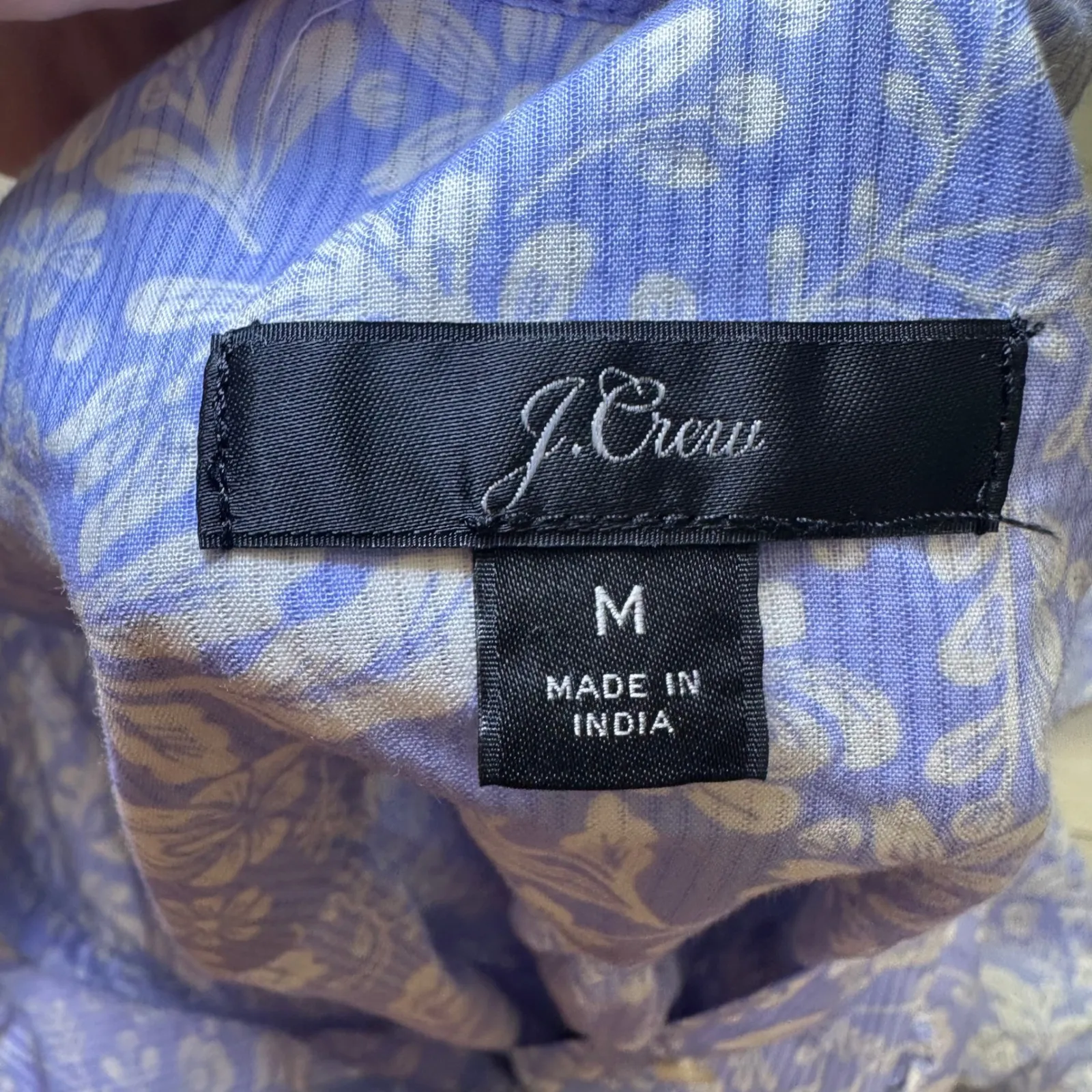 J.Crew Lavender Floral Ruffle Popover Blouse Soft Autumn Cottagecore Fall medium - Image 3