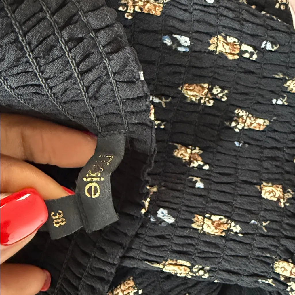 MAJE Rithik Smocked Floral Print Dress - Image 13