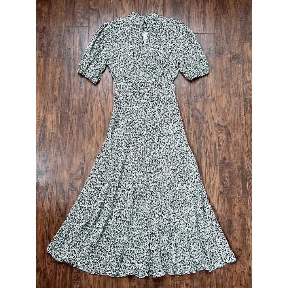 Ghost London • Luella Dress midi puff sleeve Sophie leaf print rayon Size XS - Image 12