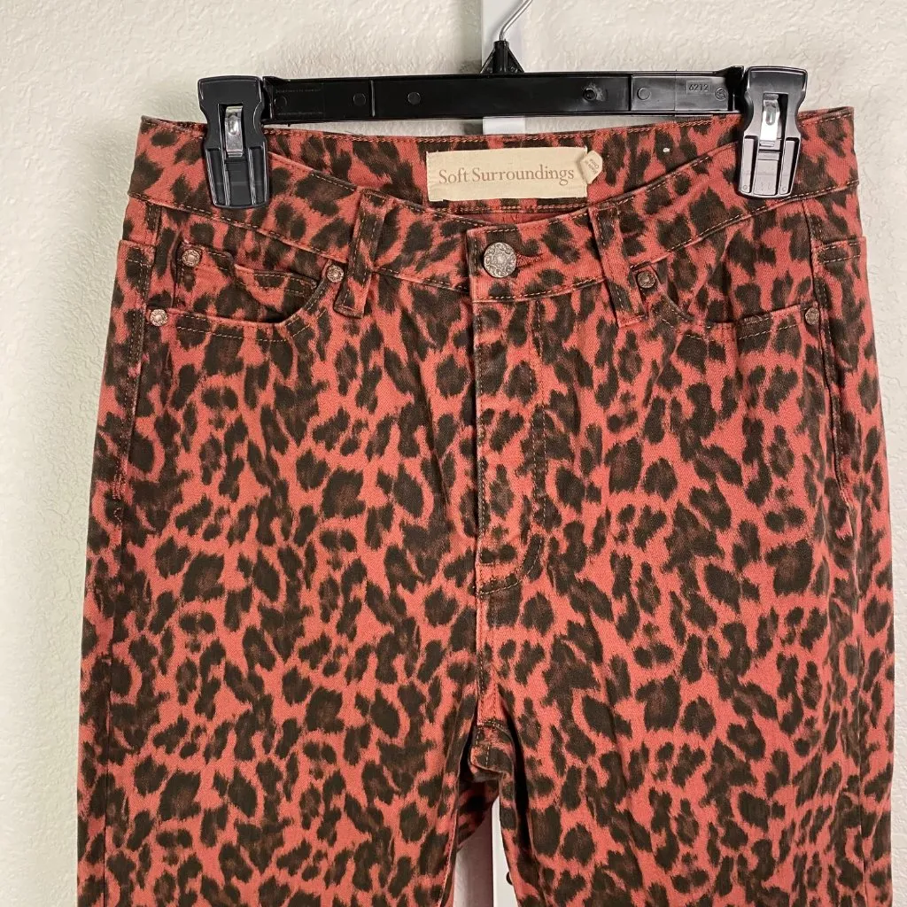 Soft Surroundings Womens The Ultimate High‎ Rise Leopard Skinny Jeans Size 6 - Image 2