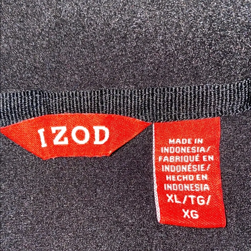 IZOD fleece pullover 1/4 zip black and white long sleeve collared soft size XL - Image 5