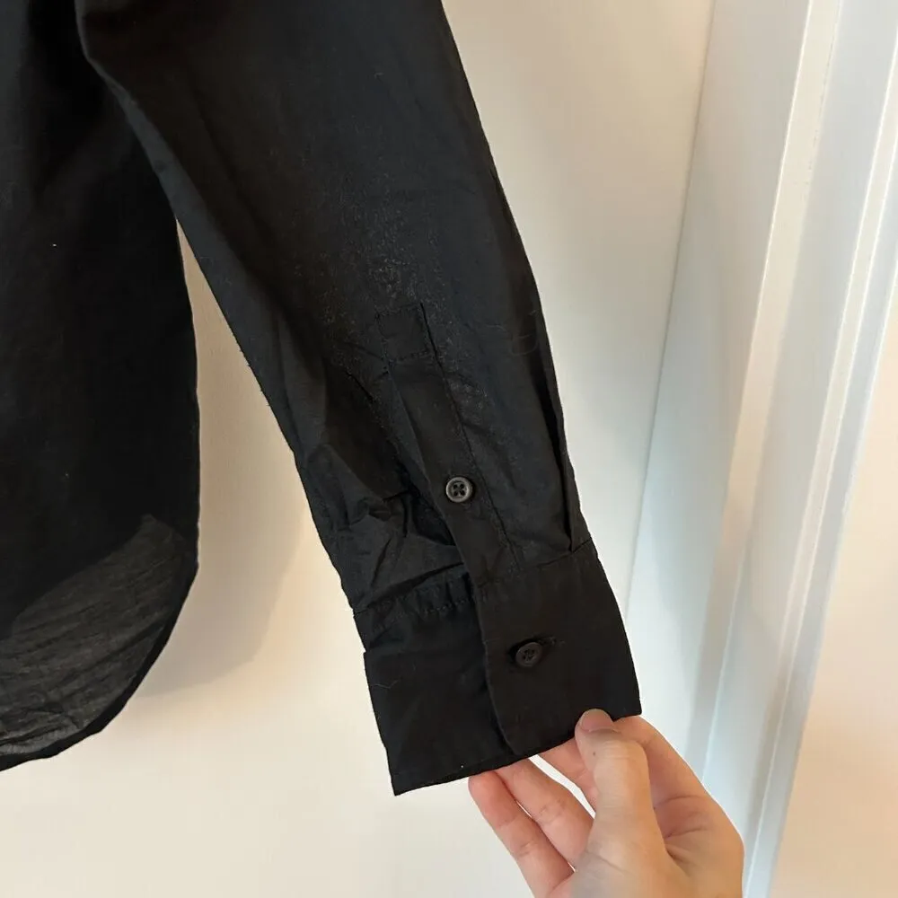 Everlane Oversized Cotton Button Down Shirt in Black Size 2 - Image 8