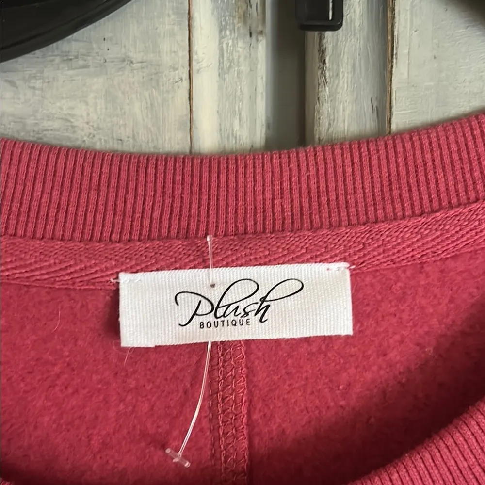 Long Sleeve Sweatshirt Dress Red Size XL - Image 3