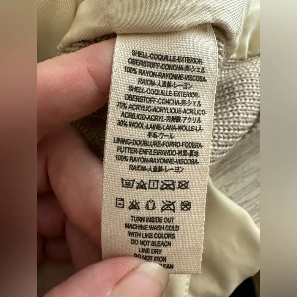 Free People Cool & Clean Vegan Leather Moto Jacket Cream Size 6 Wool Blend - Image 10