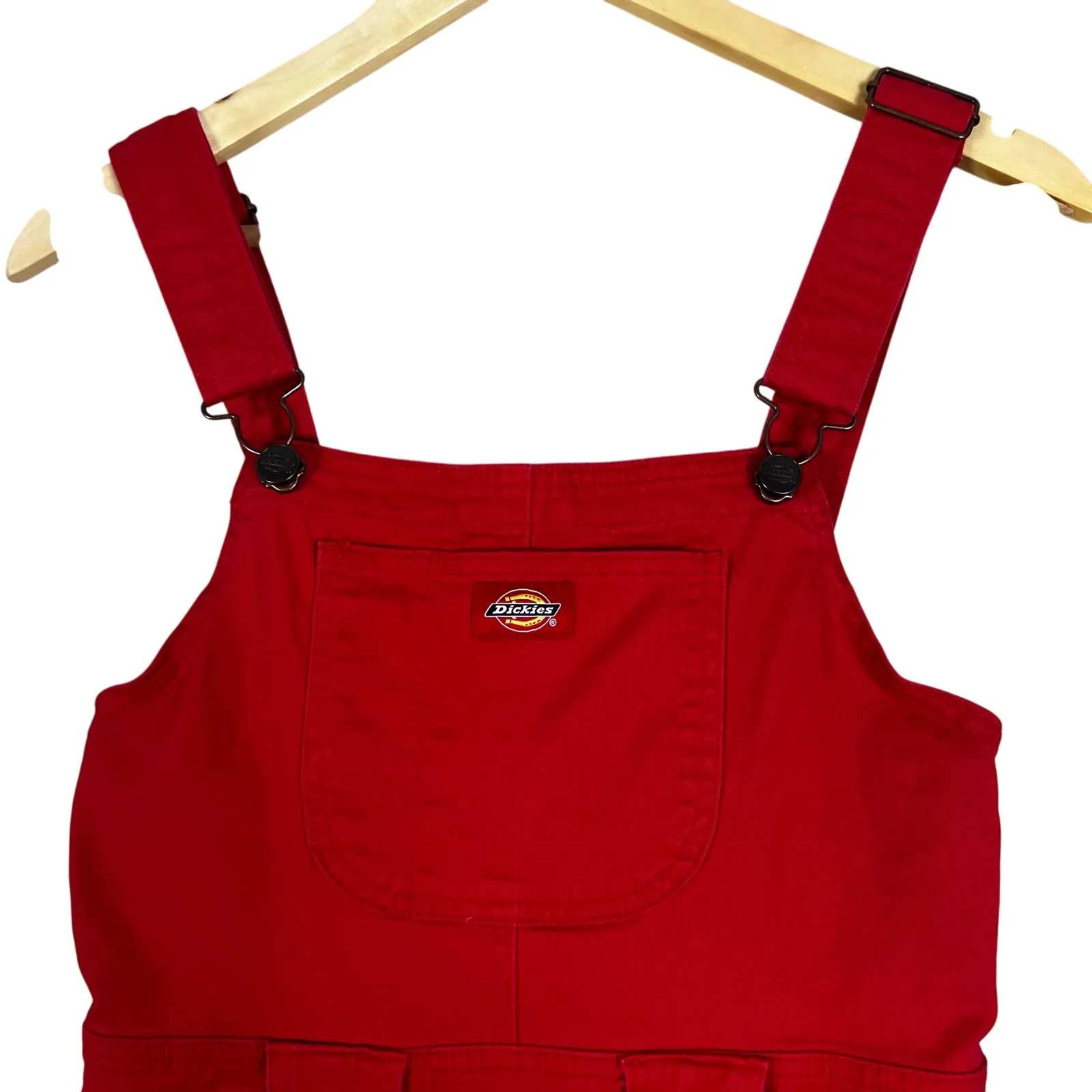 Dickies Overall Mini Dress Womens XS Cotton Stretch Pockets Utility Retro 90s - Image 2