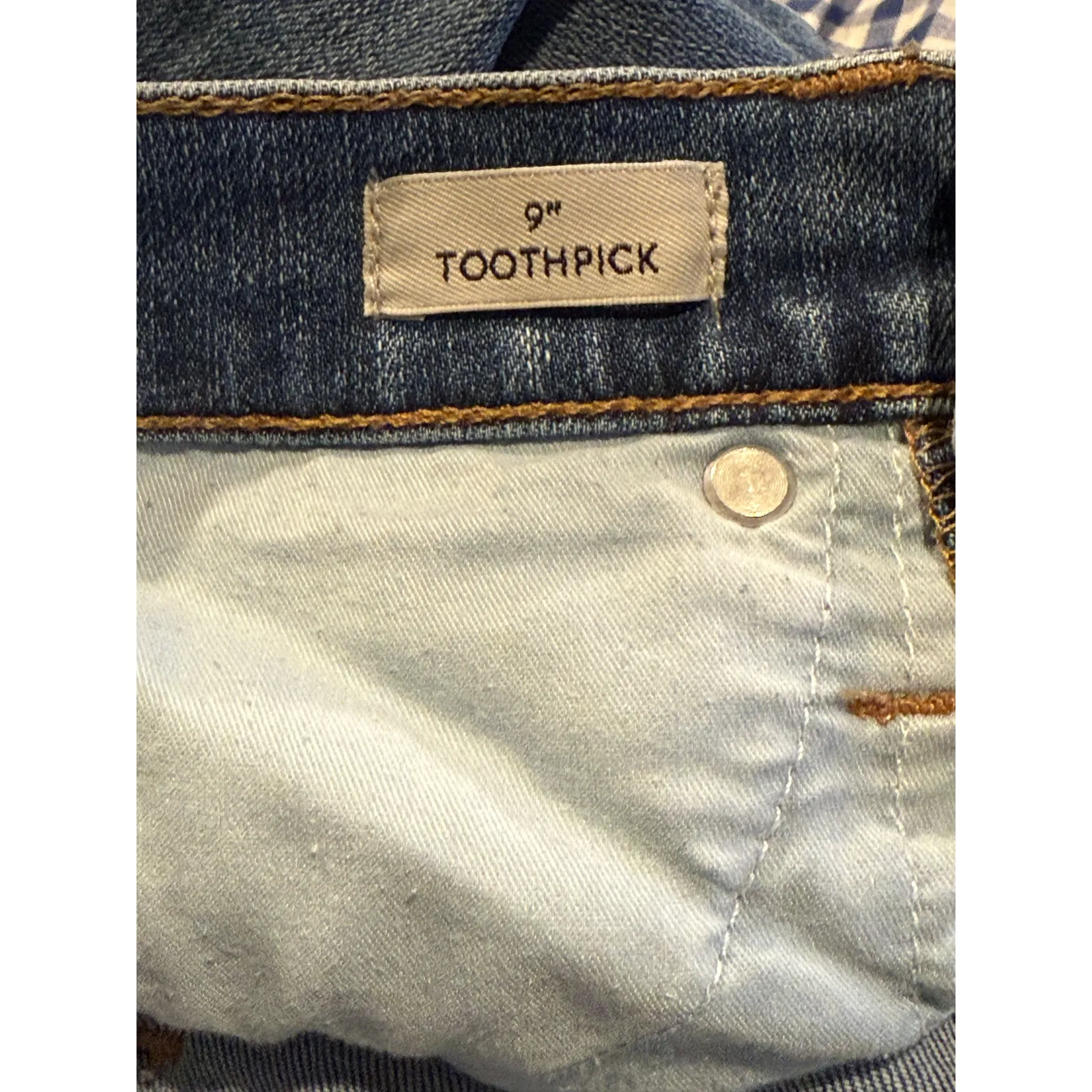 J. Crew Mid Rise Toothpick Skinny Distressed Hem Stretch Ankle Jean 27 Blue - Image 12