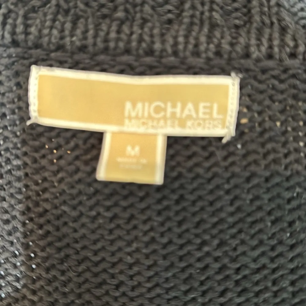 Michael Kors black cotton portrait collar long sleeve cardigan sweater.Size M. Size M - Image 8