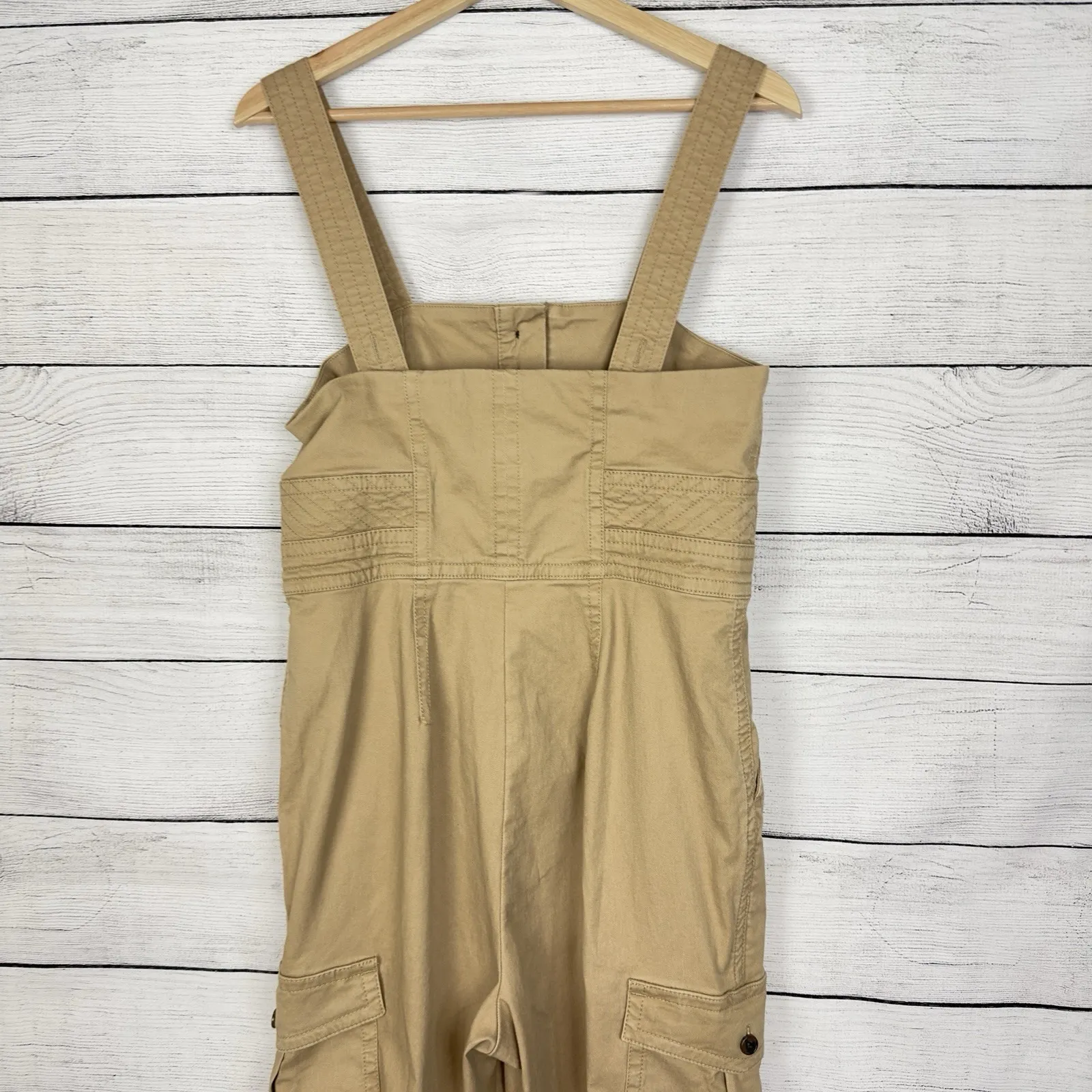 Banana‎ Republic Cargo Jumpsuit In New British Khaki Size 4 Petite Feminine Boho - Image 7