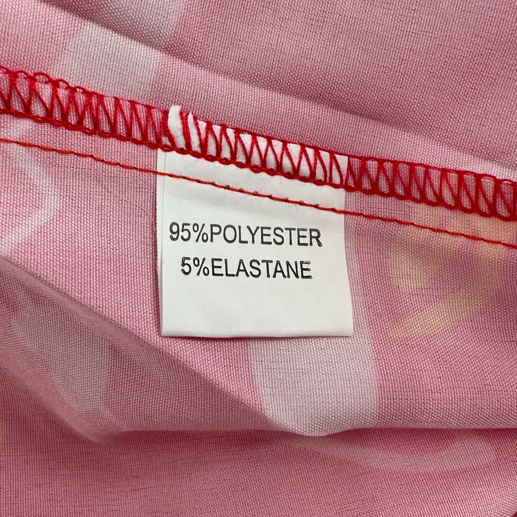 Soul of Curves Abstract Print Neon Red size 3X Button Down Short Sleeves Shirt - Image 11