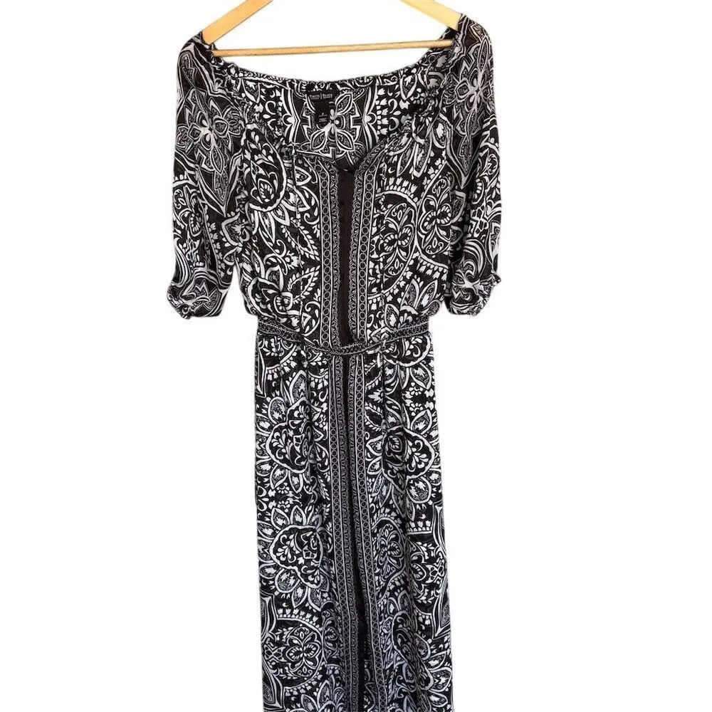 White House Black Market Women's Black Boho Maxi Dress Size 2 - Image 3