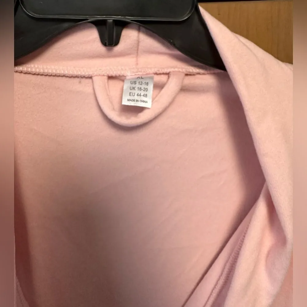 Wrap Style Bath Robe with Pockets Dusty Pink Midi Length (679) Size XL - Image 2