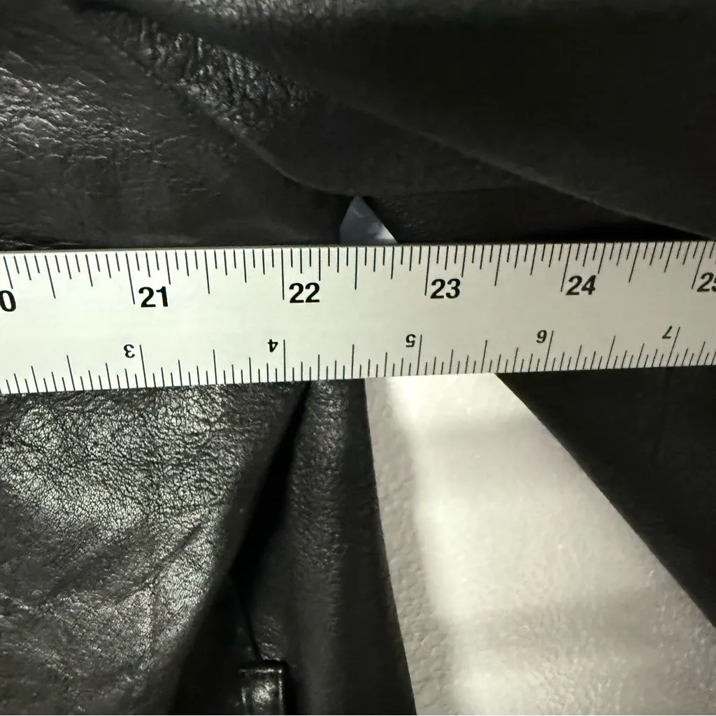 JLUXLABEL Faux Jacket Blazer Women L Black One Button Moto Oversized Collared - Image 11