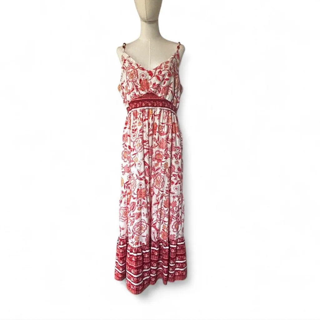 Rachel Zoe Linen Blend Floral Boho Maxi Dress XL - Image 4