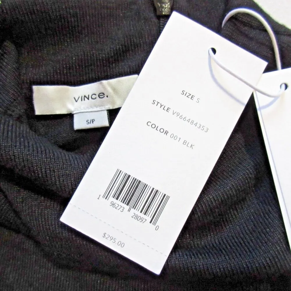 NWT Vince Sleeveless Mock Neck Midi in Black Knit Column Dress S $295 - Image 5