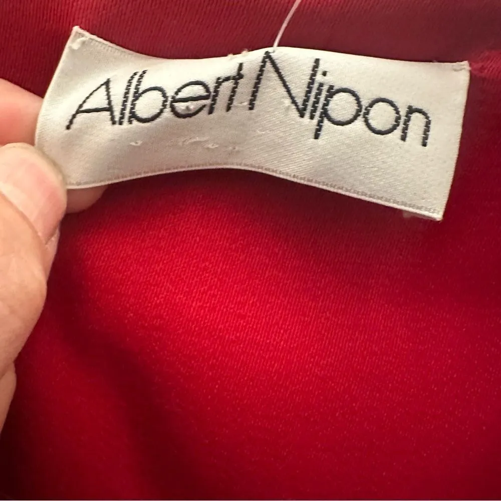 Albert Nipon Red 100% Wool Pea Coat Size 6 Red - Image 7