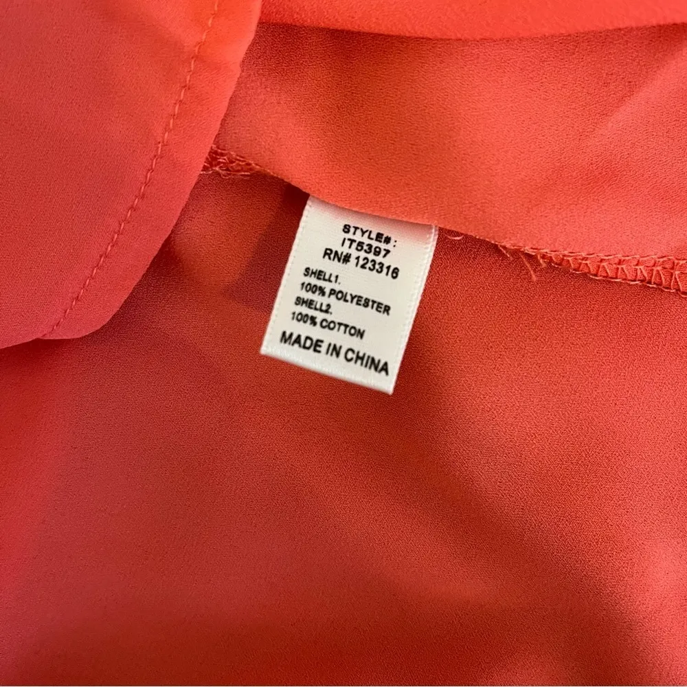 Peach Lightweight Lace T Back Tank Top - Size Small - Image 7