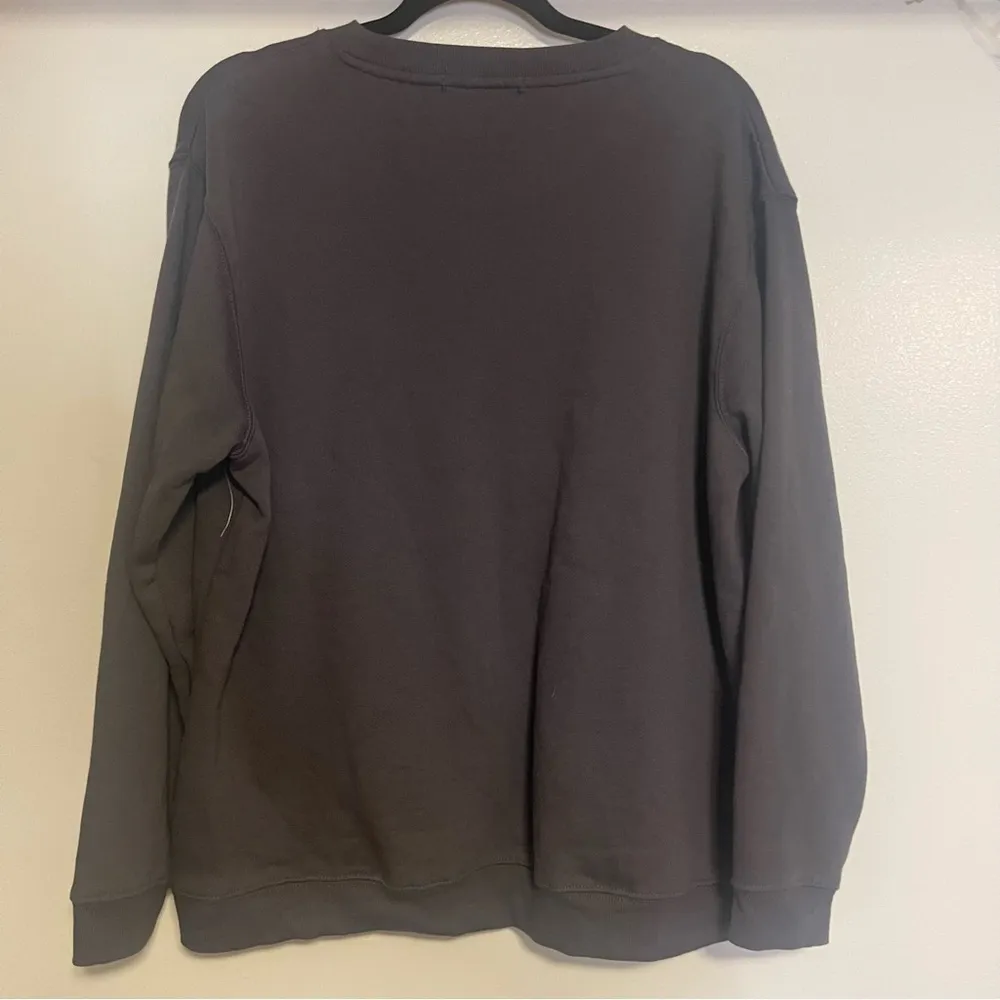 Vinyl Icons England Patch Cotton Blend Fleece Sweatshirt Washed Black Size M Gray Size M - Image 5