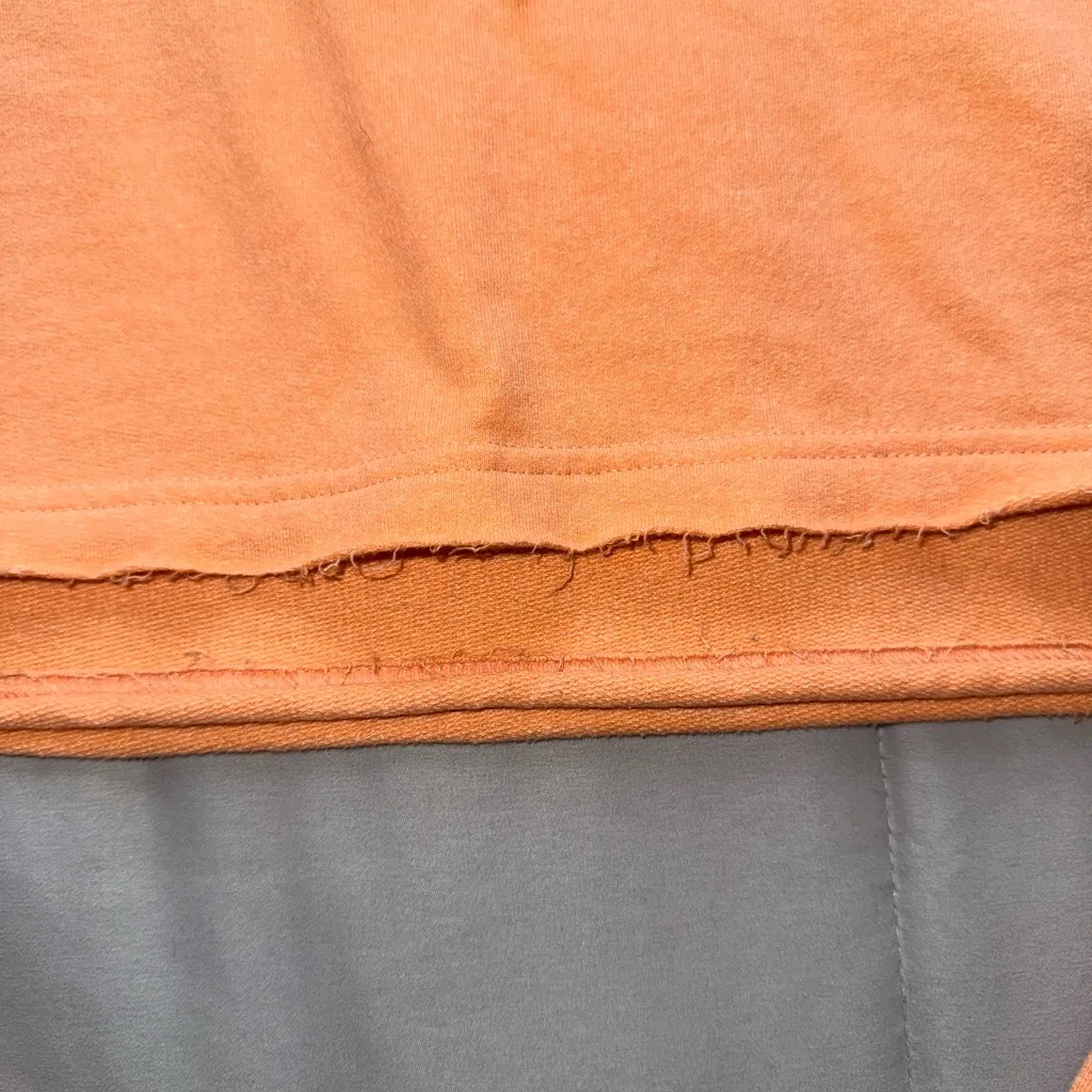 adidas Orange Cropped Hoodie with Raw Hem Size Medium - Image 3