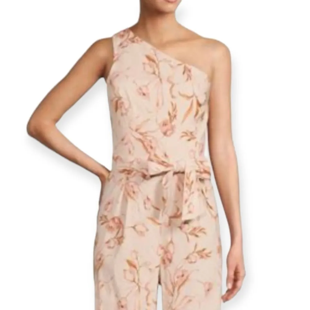 ANTONIO MELANI Carlos One Shoulder Pink Floral Jumpsuit Size 10 NEW - Image 3