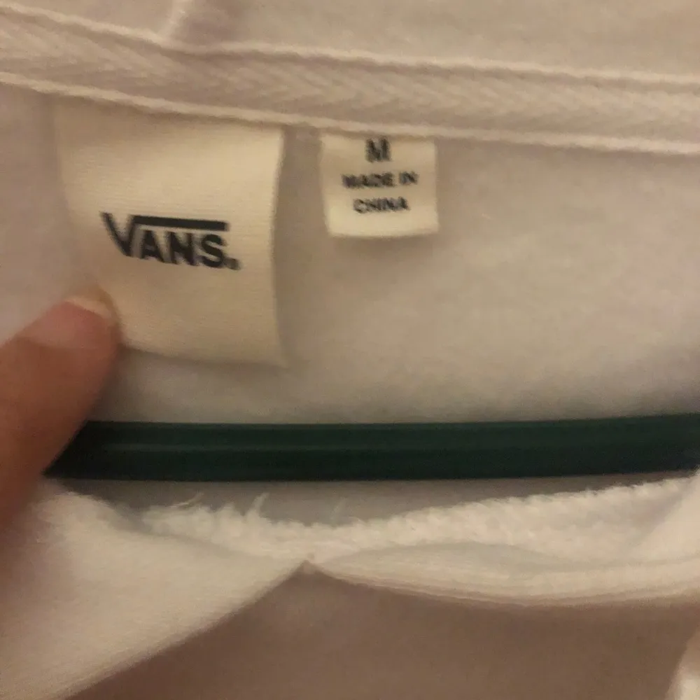 Vans White Checkerboard Fleece Hoodie - Medium - Image 5