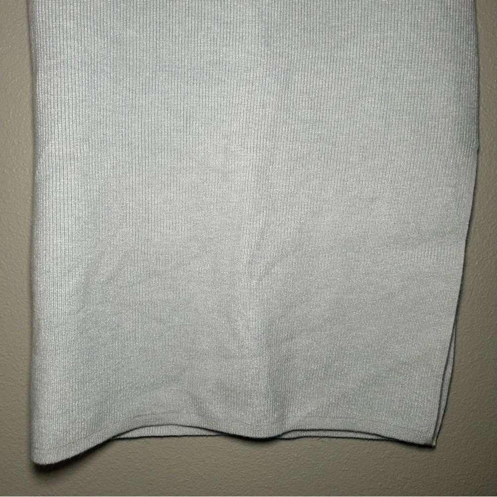 Abercrombie & Fitch gray ribbed knit sweater knee length skirt womens size large - Image 5