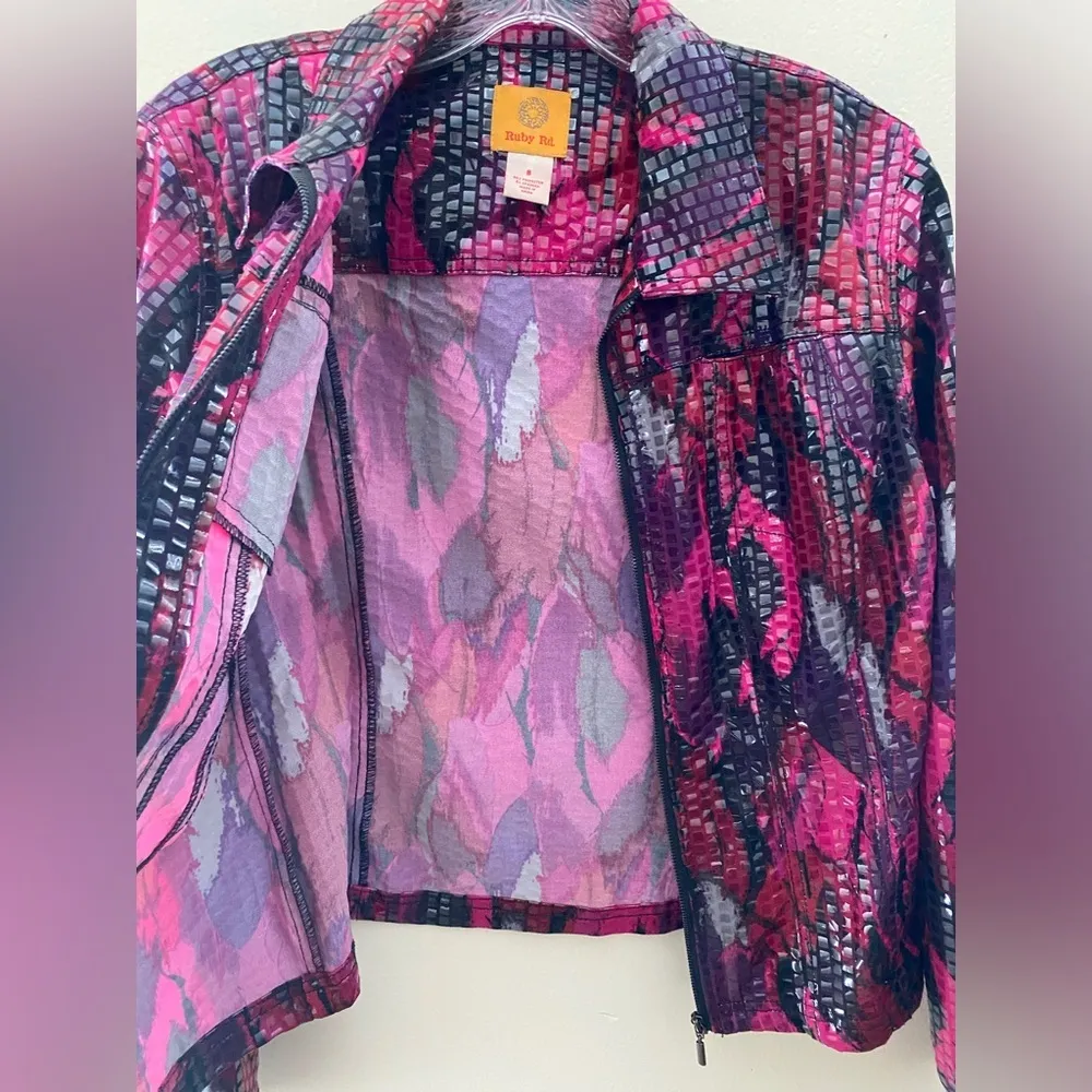 Rudy Rd Shimmery Jacket with full front zipper Black Size 8 - Image 8